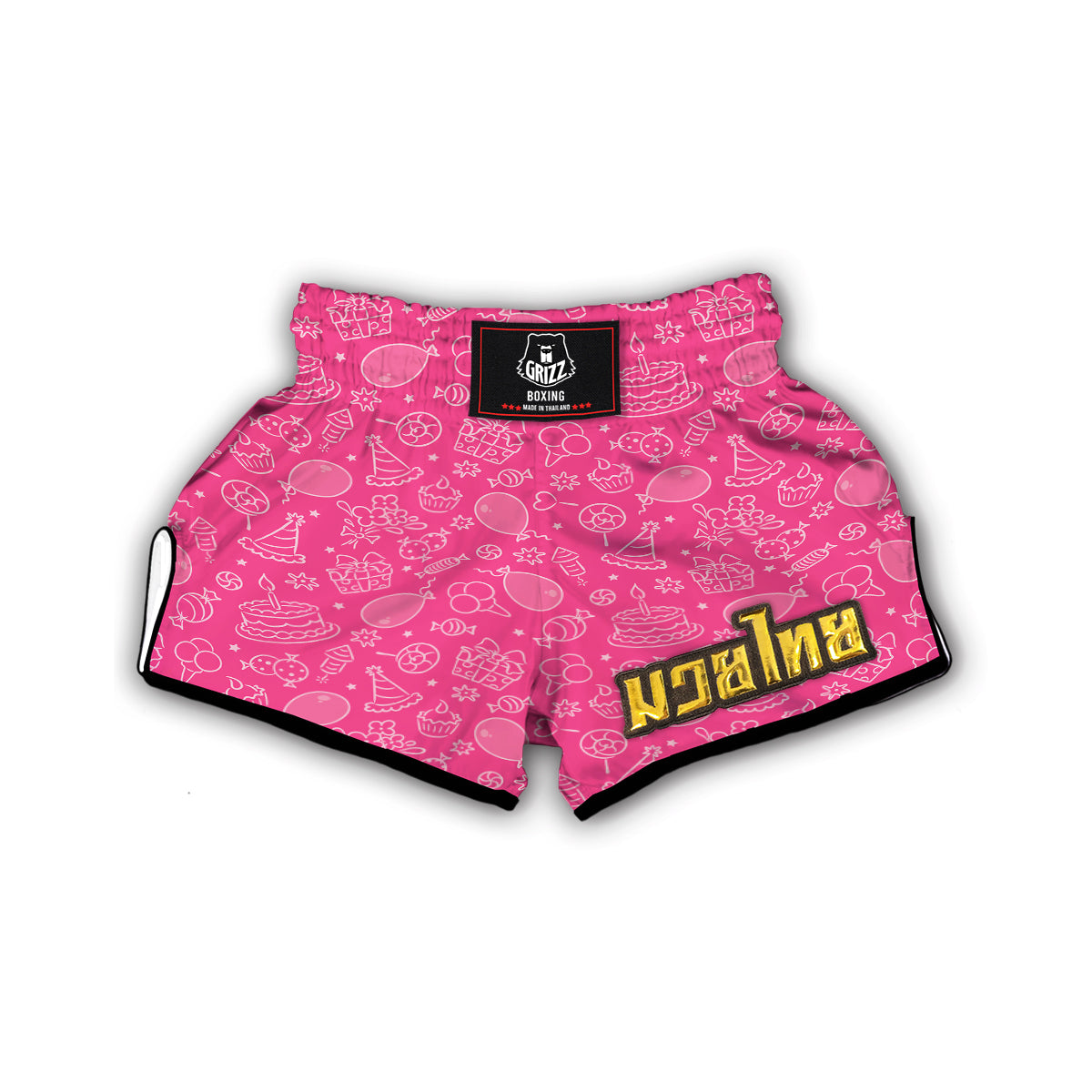 Birthday Print Pattern Muay Thai Boxing Shorts-grizzshop