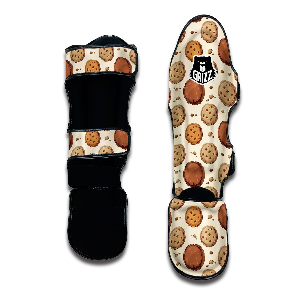 Biscuit Cookie Pattern Print Muay Thai Shin Guards-grizzshop