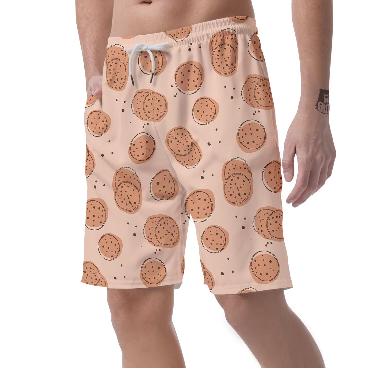 Biscuit Cookie Print Pattern Men's Shorts-grizzshop