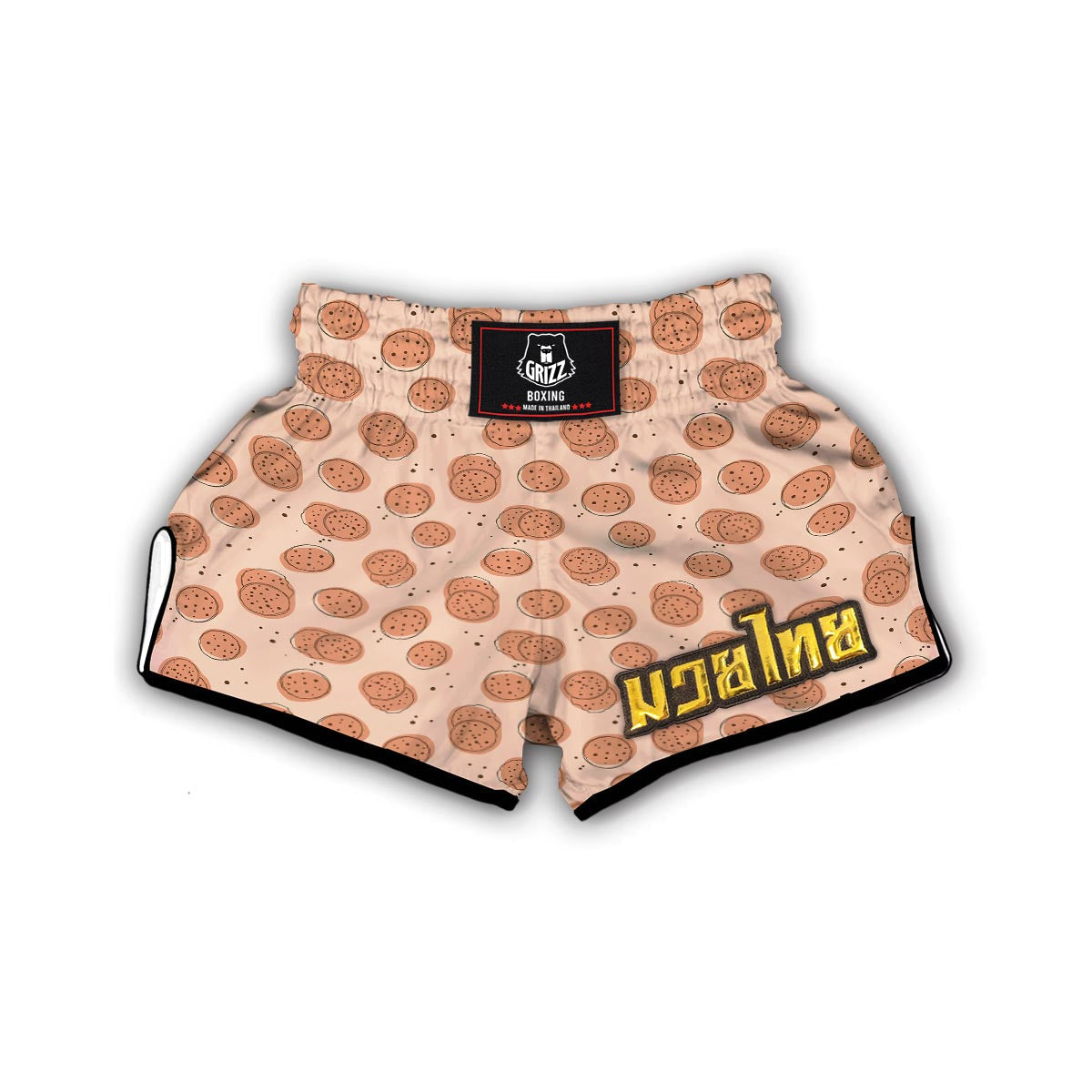 Biscuit Cookie Print Pattern Muay Thai Boxing Shorts-grizzshop