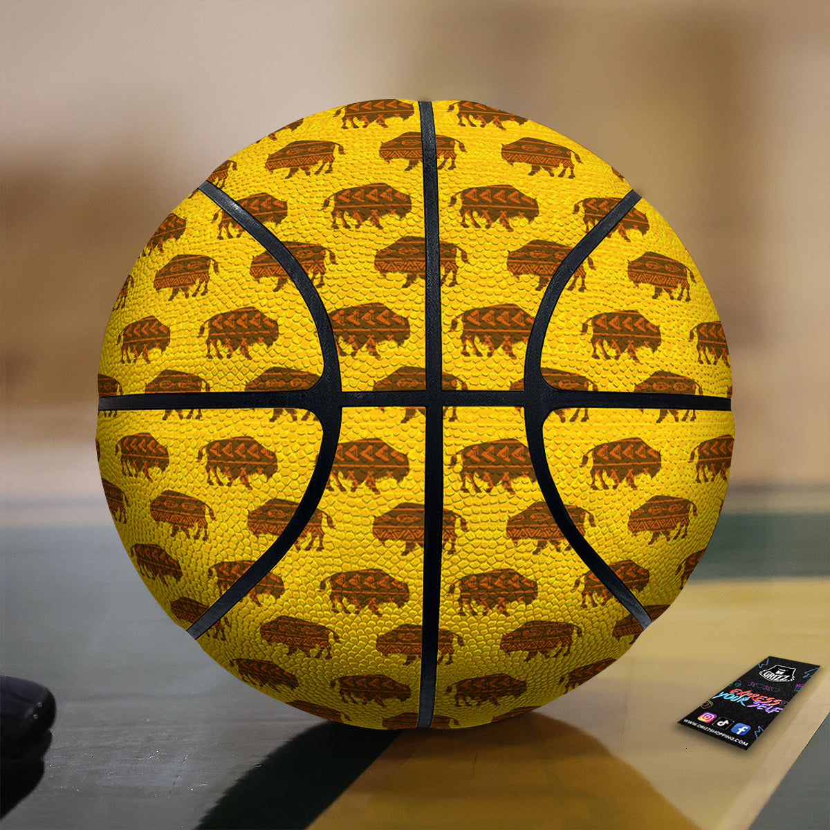 Bison Aztec Print Pattern Basketball-grizzshop