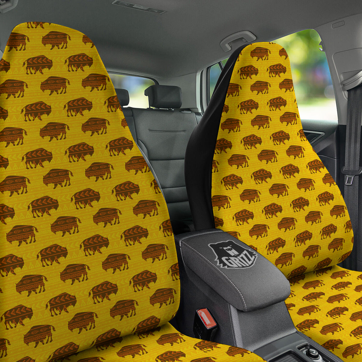 Bison Aztec Print Pattern Car Seat Covers-grizzshop