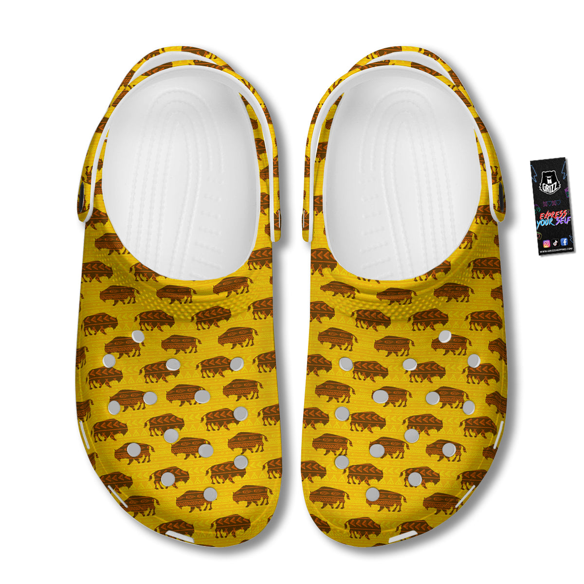 Bison Aztec Print Pattern Clog-grizzshop