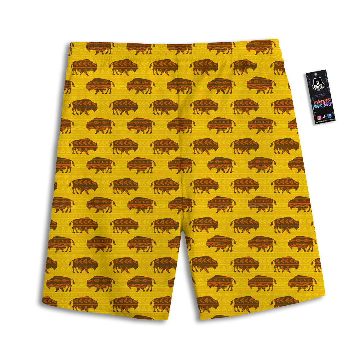 Bison Aztec Print Pattern Men's Athletic Shorts