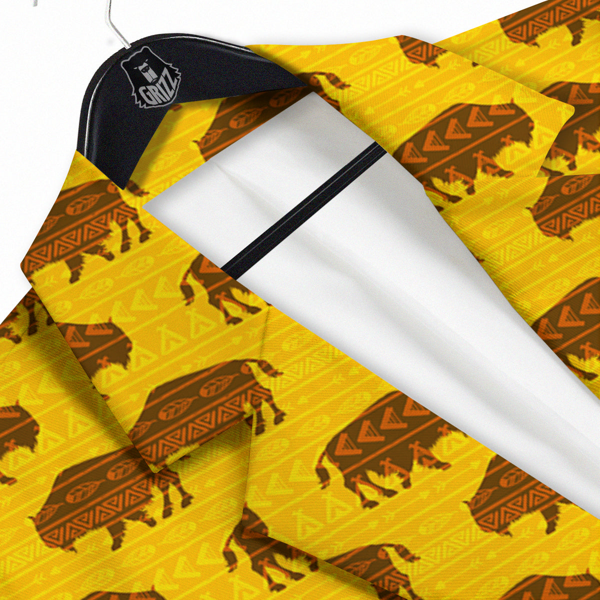 Bison Aztec Print Pattern Men's Sport Coat-grizzshop