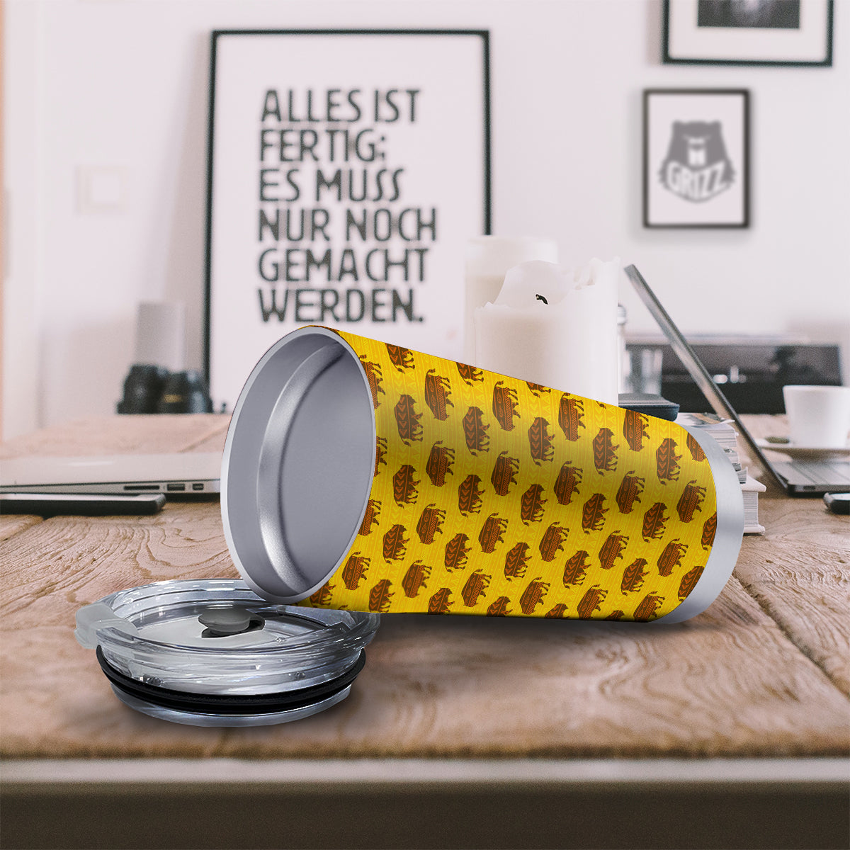 Bison Aztec Print Pattern Tumbler-grizzshop