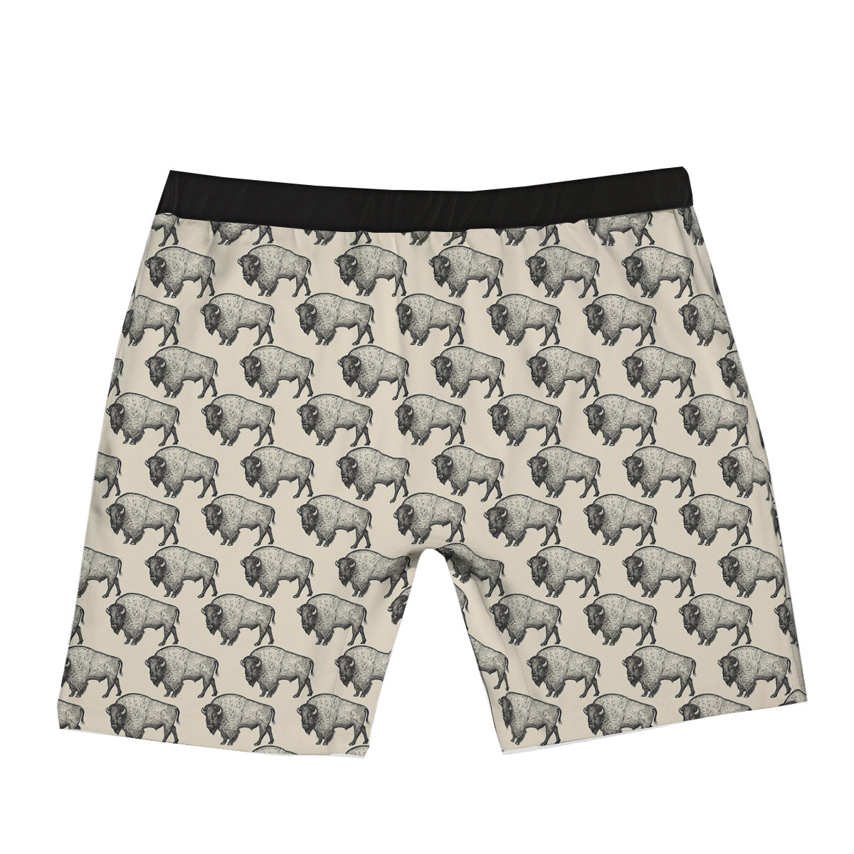 Bison Beige Print Pattern Boxer Briefs-grizzshop