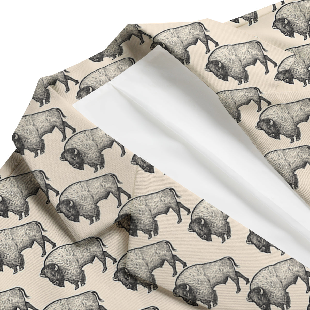 Bison Beige Print Pattern Men's Blazer-grizzshop