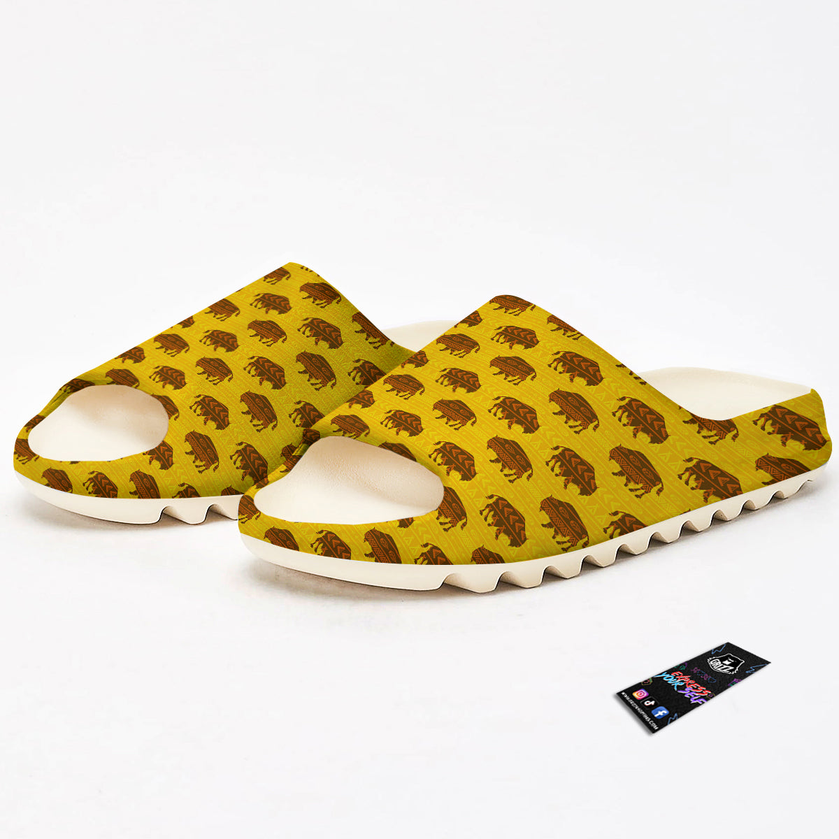 Bison Aztec Print Pattern Sandals-grizzshop