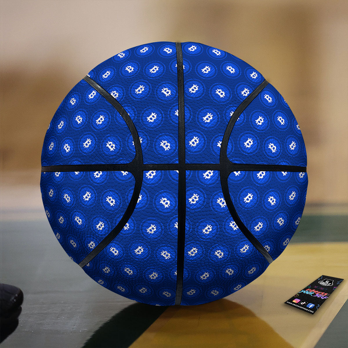 Bitcoin Blue Print Pattern Basketball-grizzshop