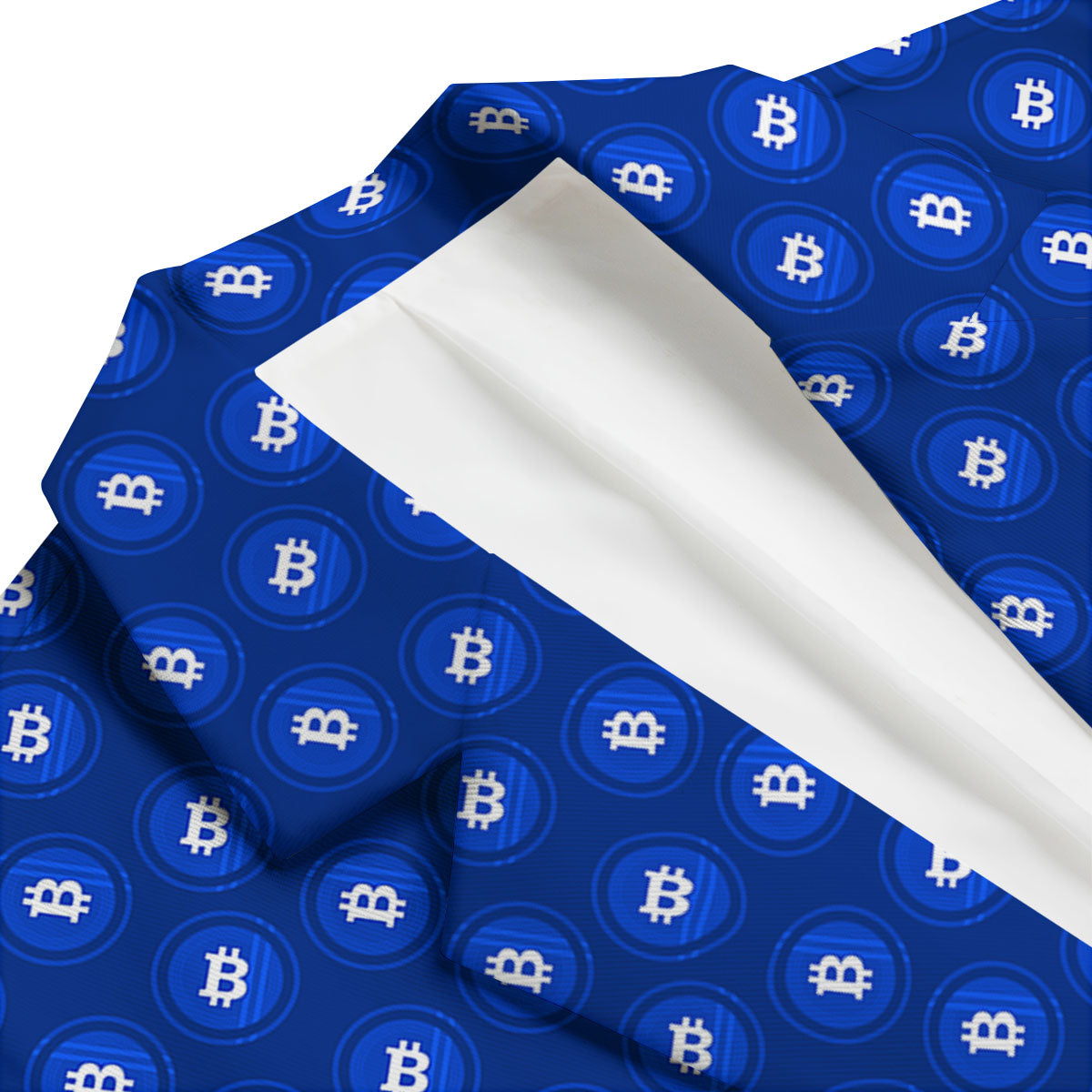 Bitcoin Blue Print Pattern Men's Blazer-grizzshop