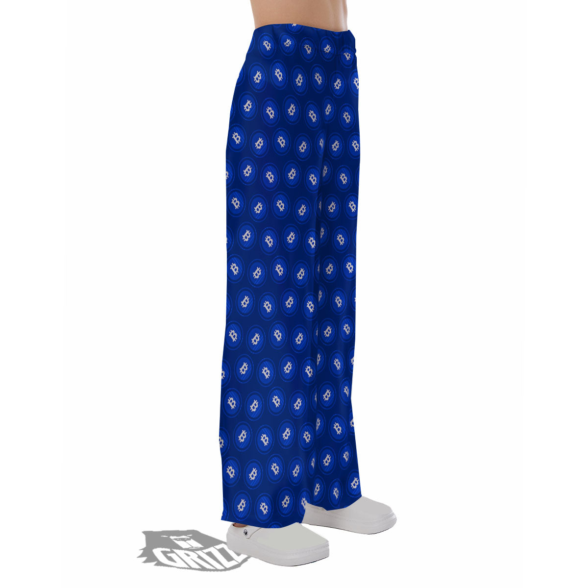 Bitcoin Blue Print Pattern Pajama Pants-grizzshop