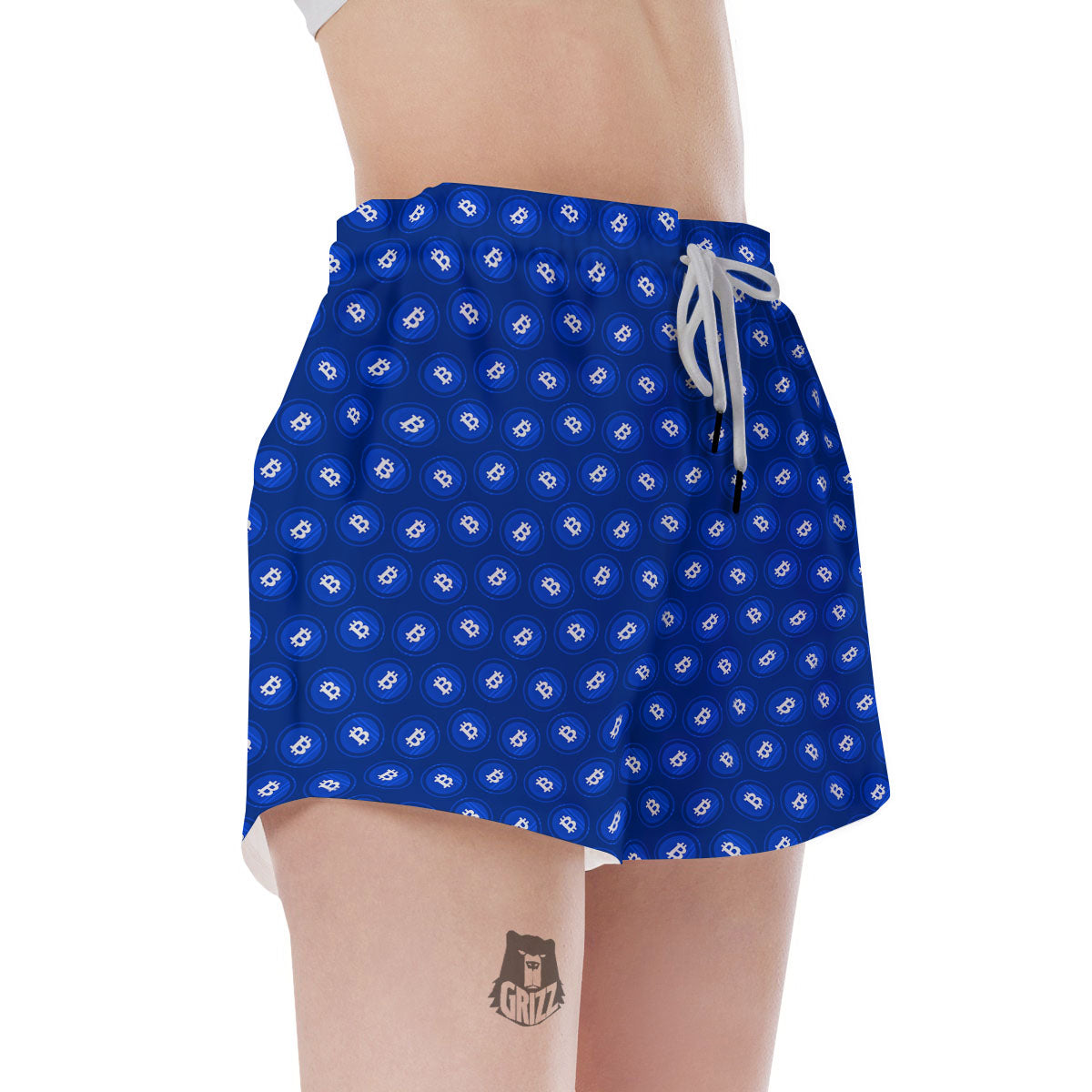 Bitcoin Blue Print Pattern Women's Shorts-grizzshop