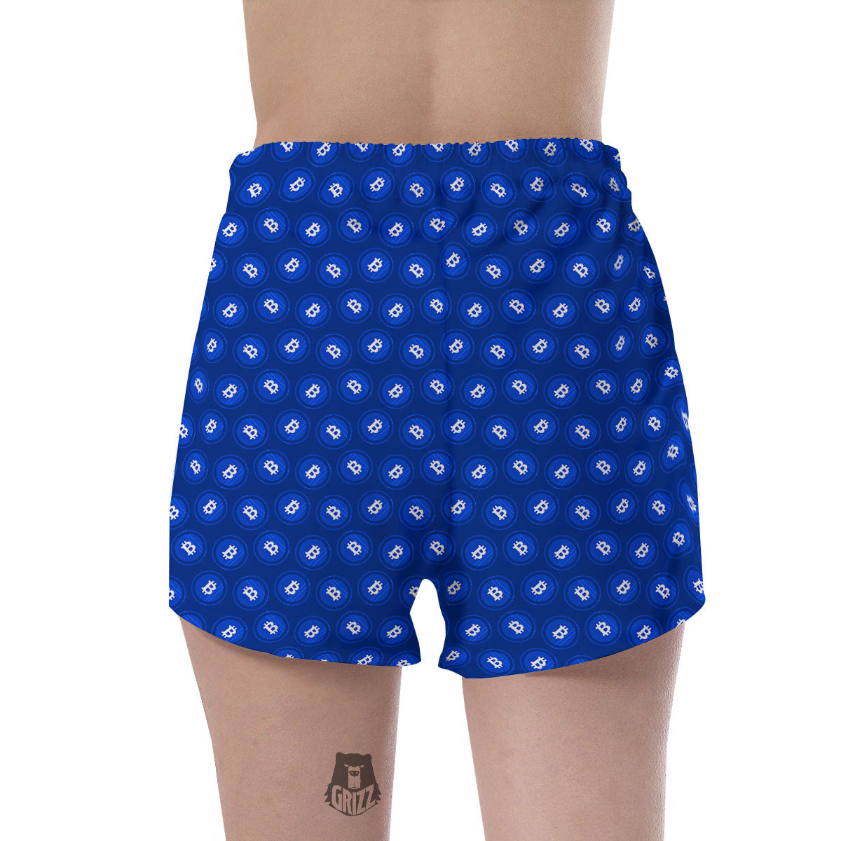 Bitcoin Blue Print Pattern Women's Shorts-grizzshop