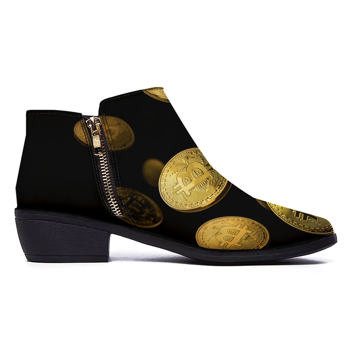 Bitcoin Falling Print Ankle Boots-grizzshop