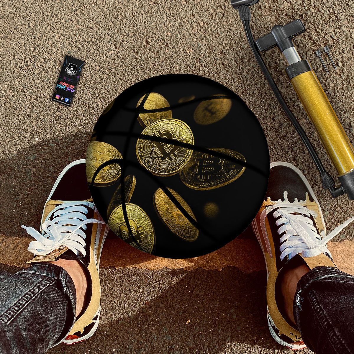 Bitcoin Falling Print Basketball-grizzshop
