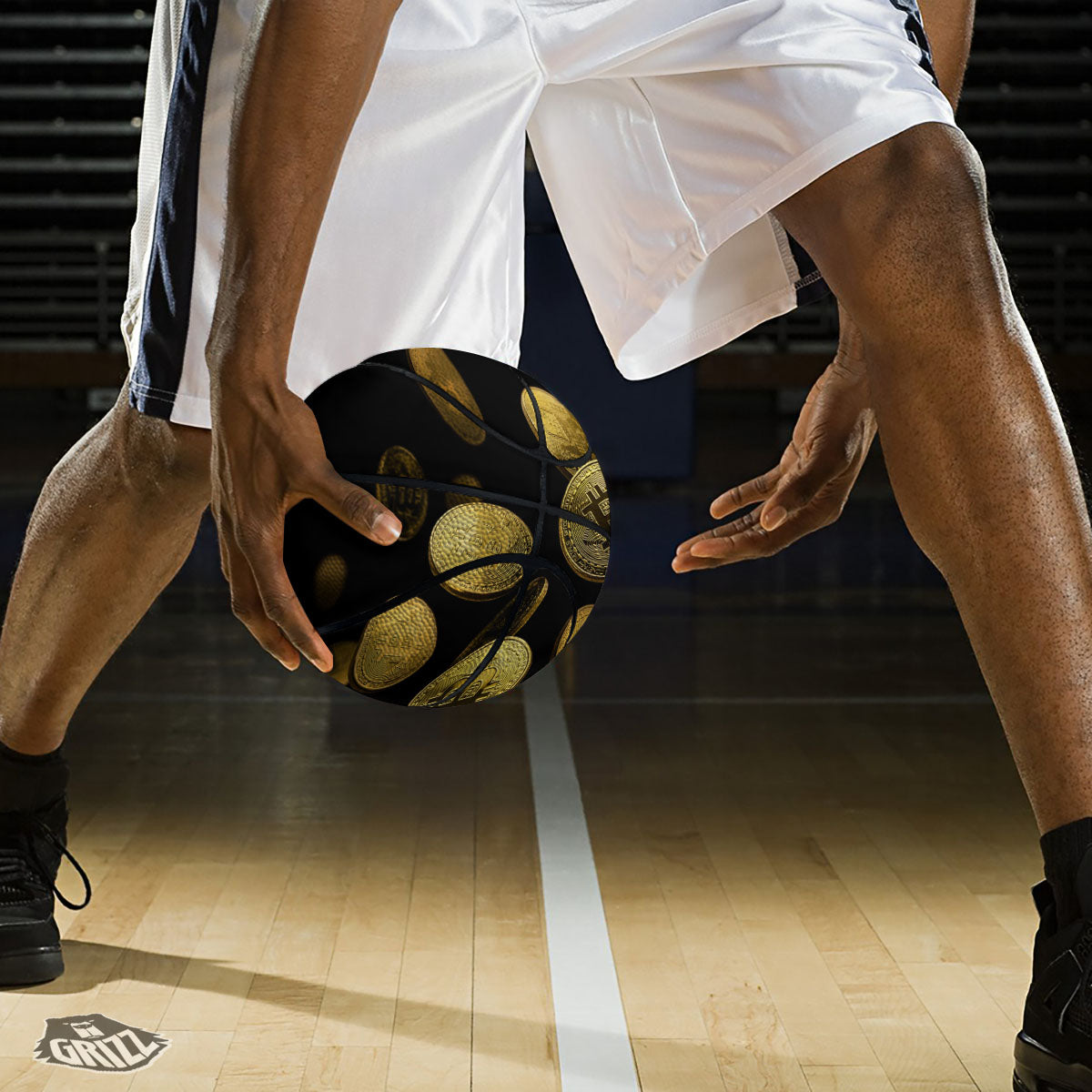 Bitcoin Falling Print Basketball-grizzshop