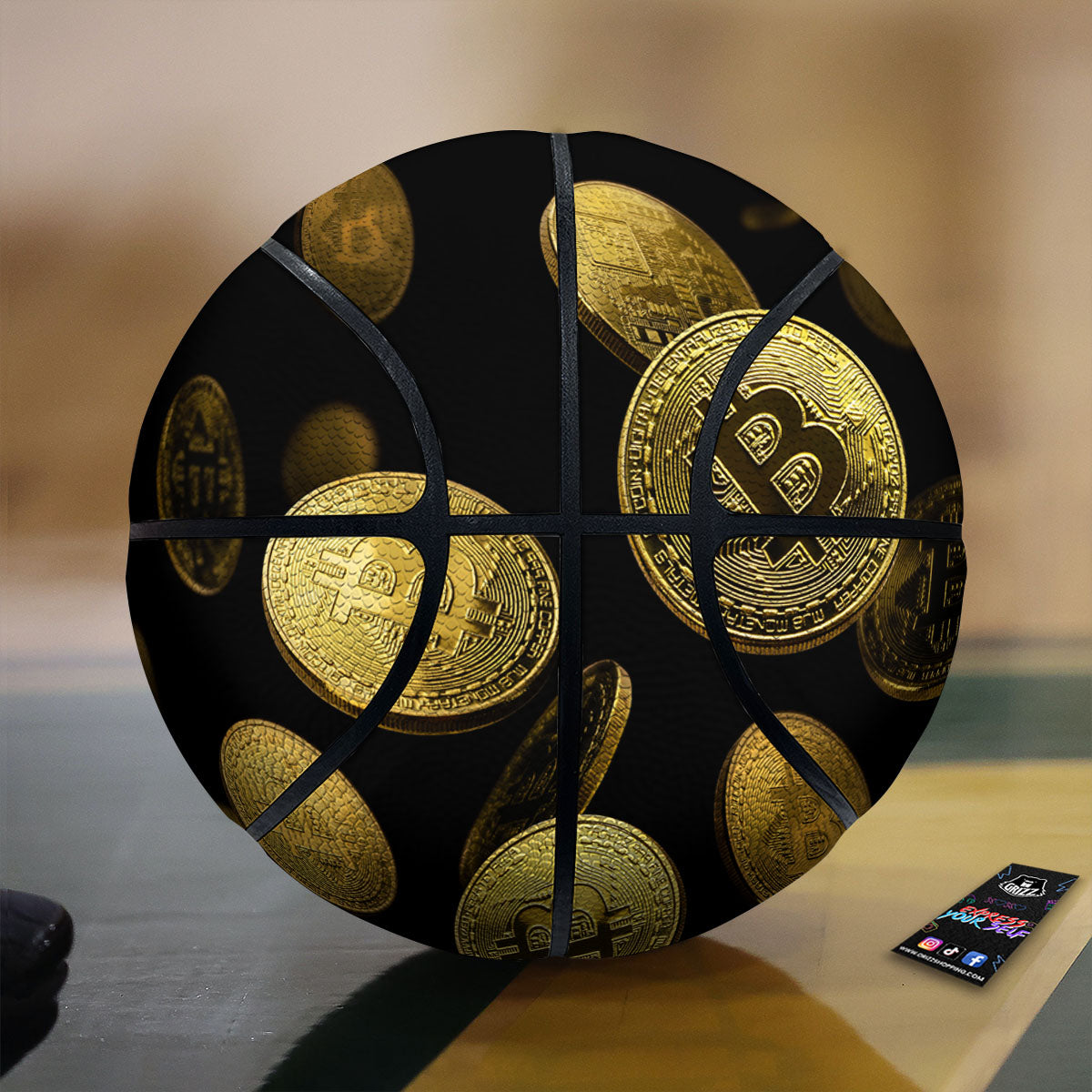 Bitcoin Falling Print Basketball-grizzshop