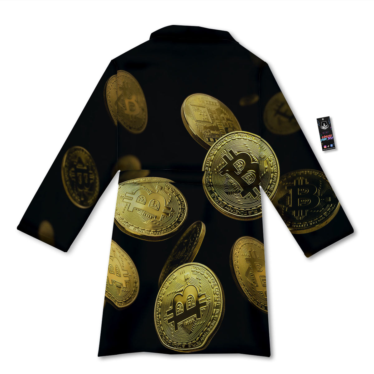 Bitcoin Falling Print Bathrobe-grizzshop