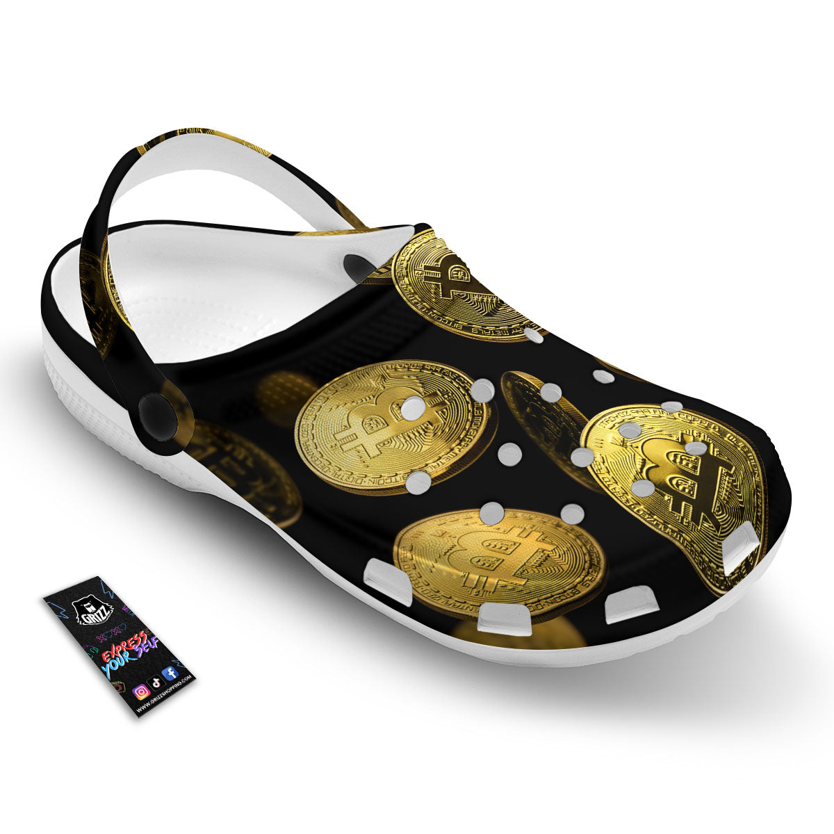Bitcoin Falling Print Clog-grizzshop