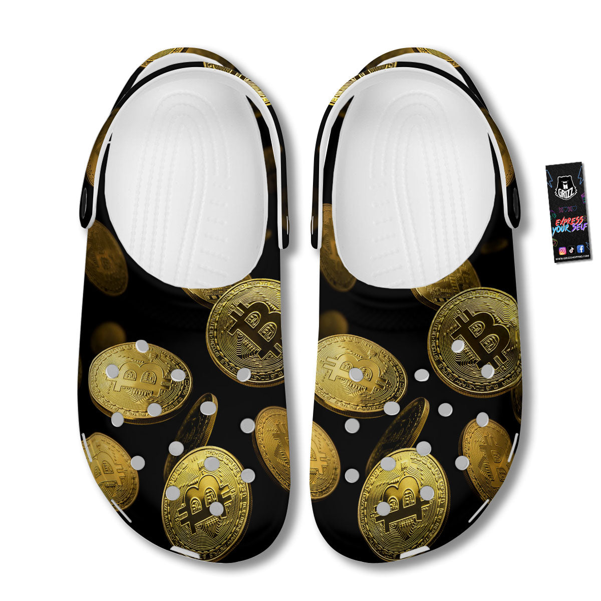 Bitcoin Falling Print Clog-grizzshop