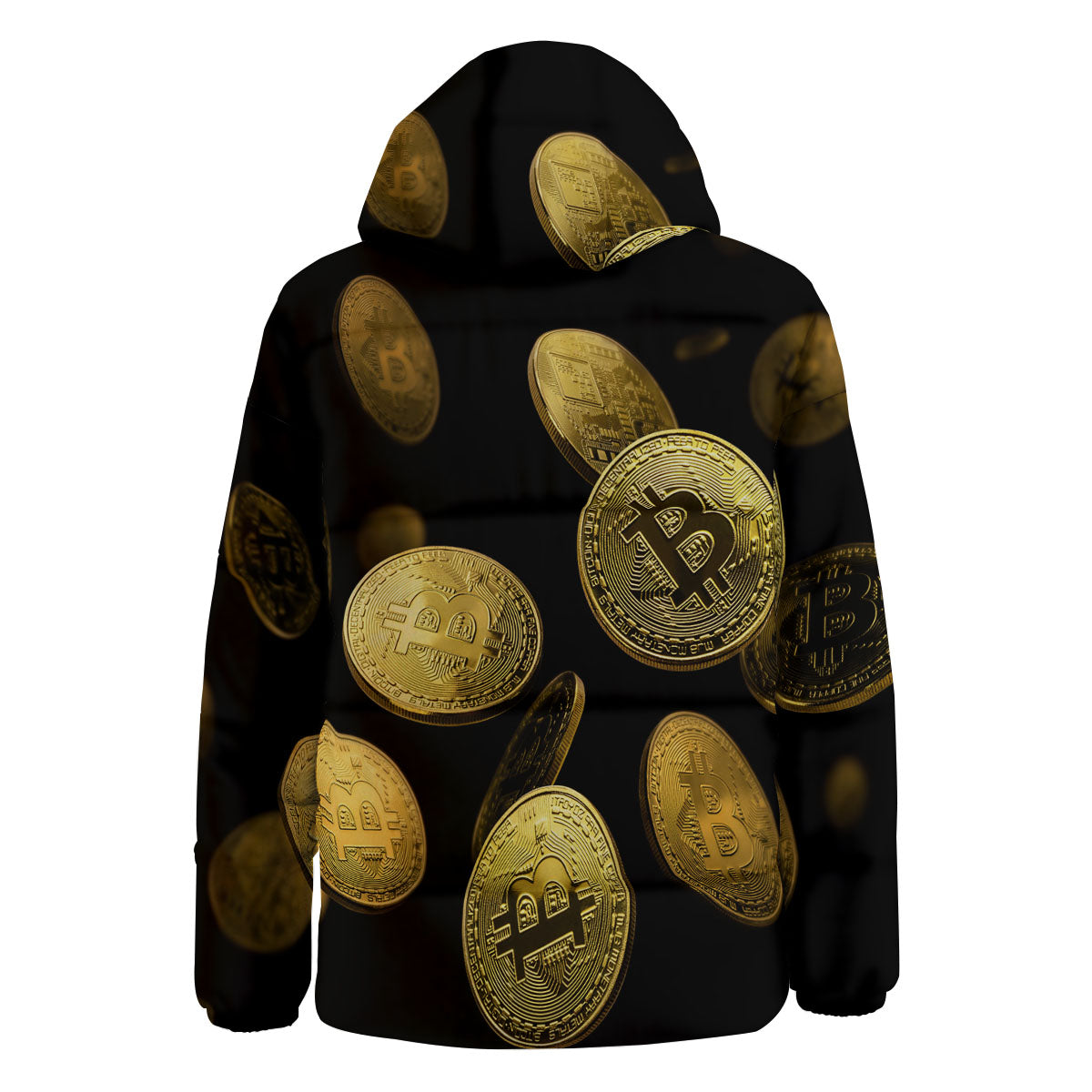 Bitcoin Falling Print Down Jacket-grizzshop