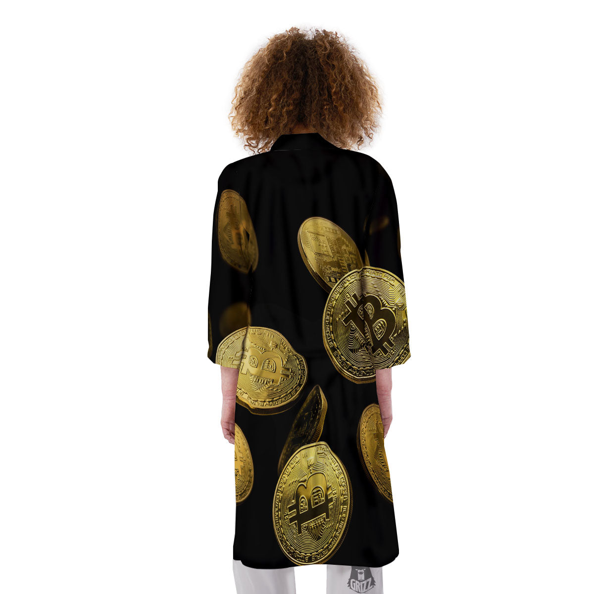 Bitcoin Falling Print Kimono-grizzshop