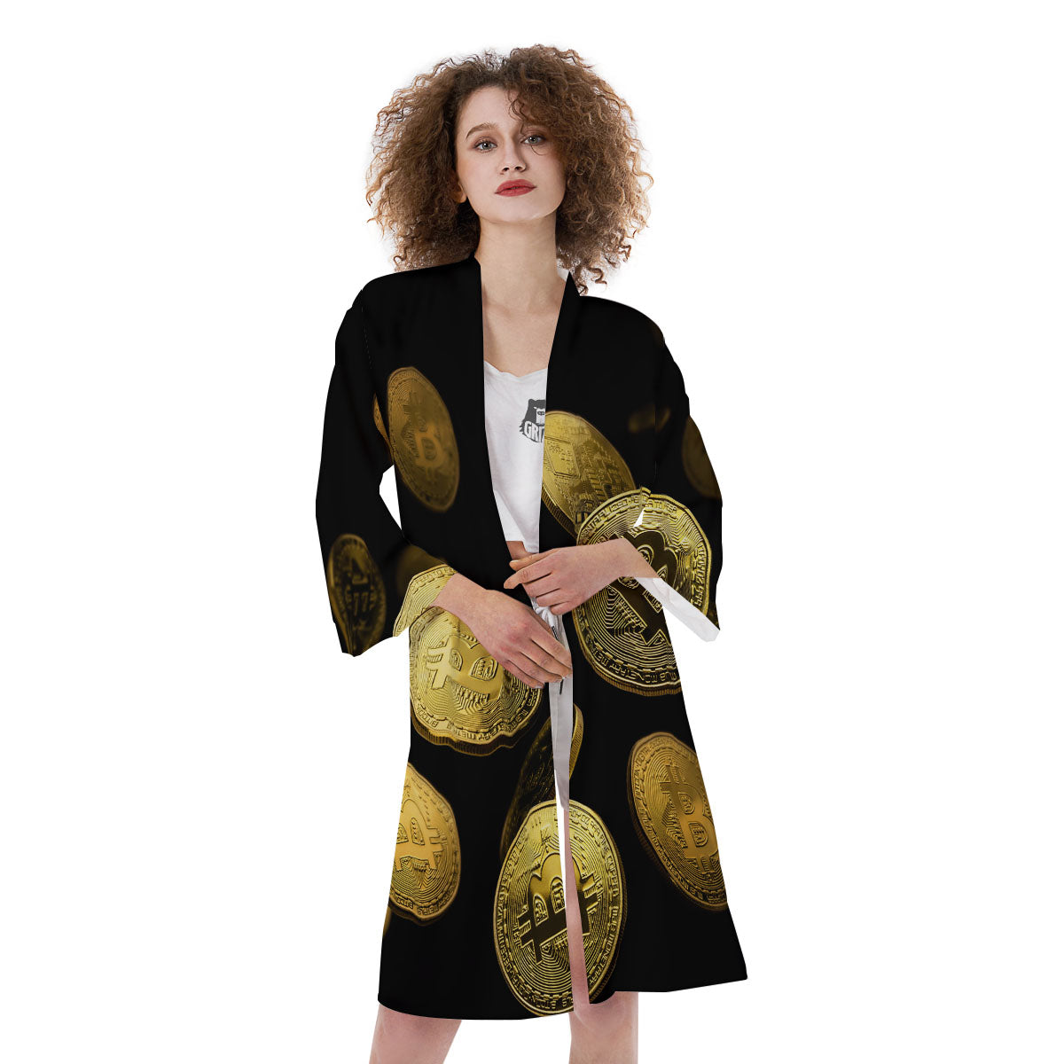 Bitcoin Falling Print Kimono-grizzshop