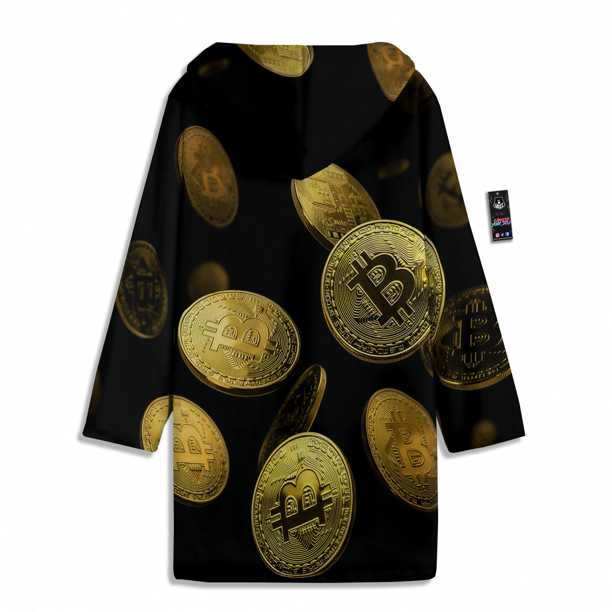 Bitcoin Falling Print Men's Windbreaker Jacket-grizzshop