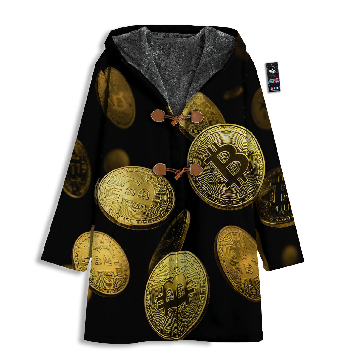 Bitcoin Falling Print Men's Windbreaker Jacket-grizzshop
