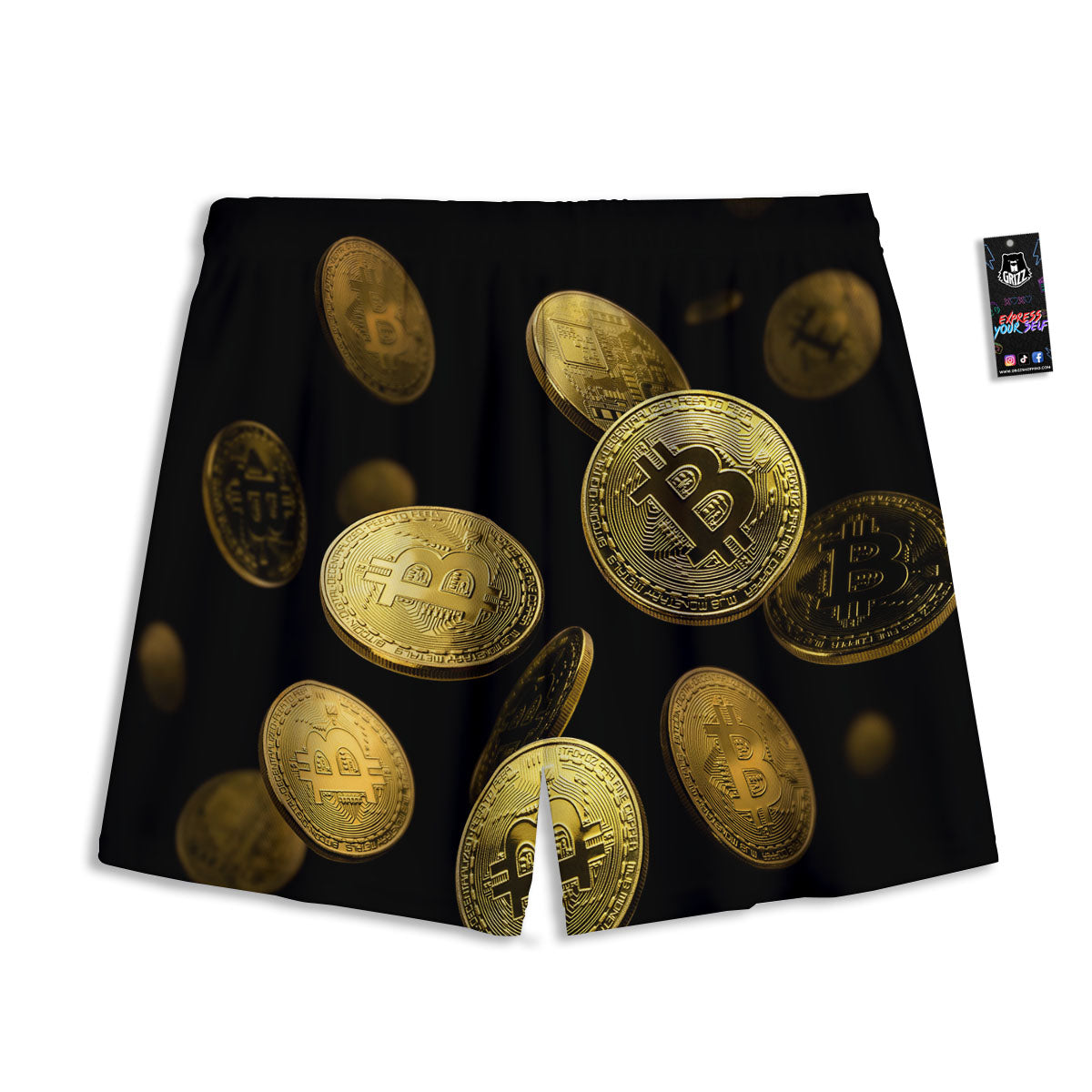 Bitcoin Falling Print Mesh Shorts