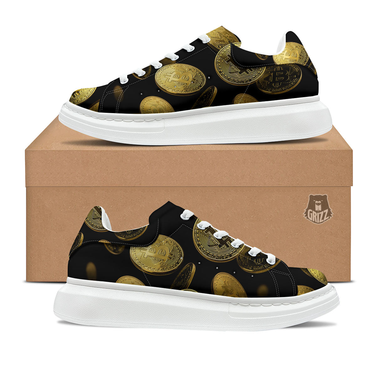 Bitcoin Falling Print Platform Shoes-grizzshop