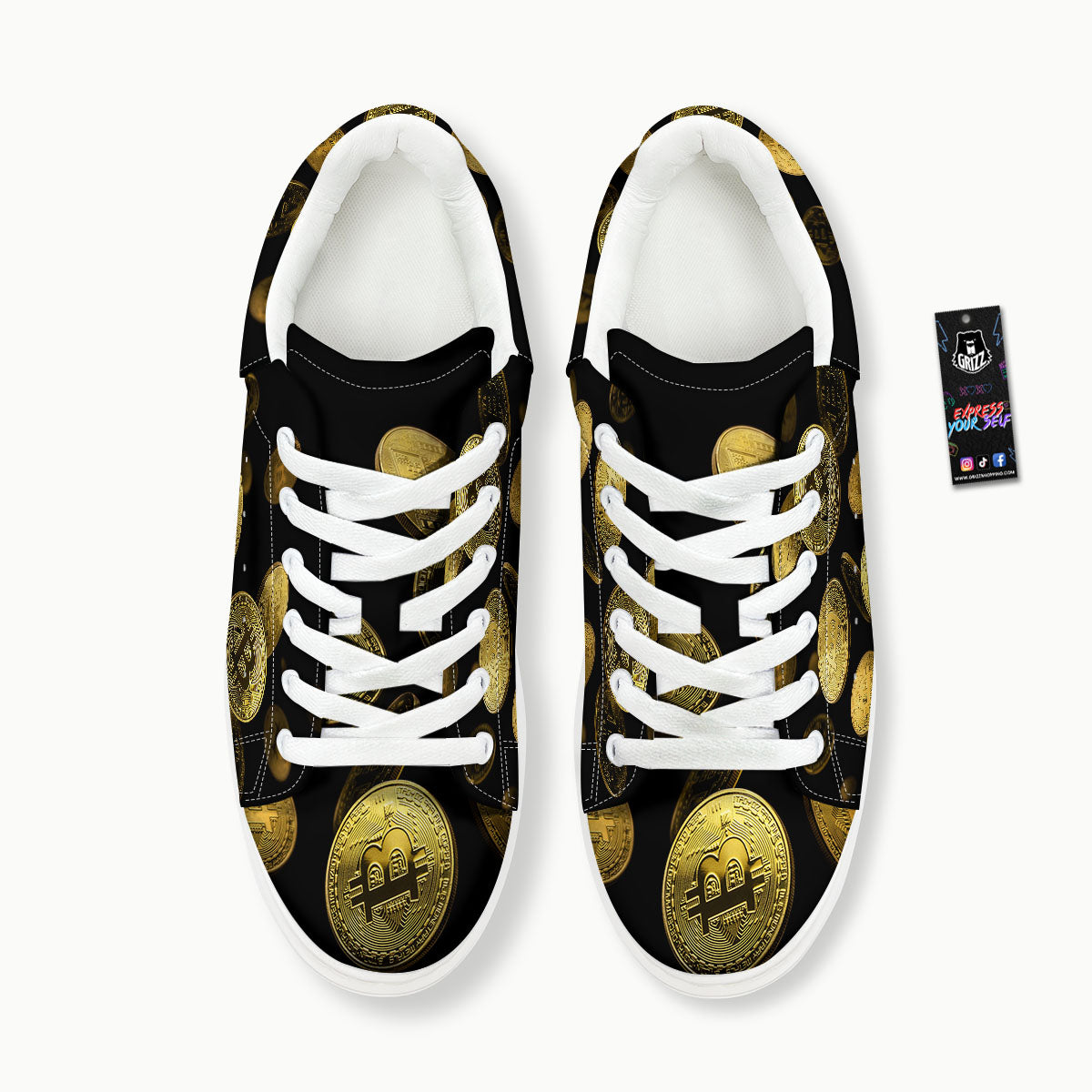 Bitcoin Falling Print Platform Shoes-grizzshop