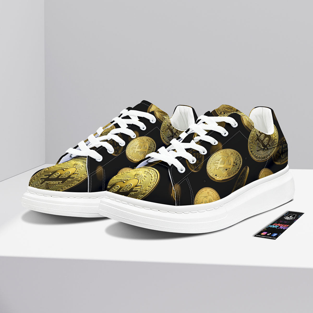 Bitcoin Falling Print Platform Shoes-grizzshop