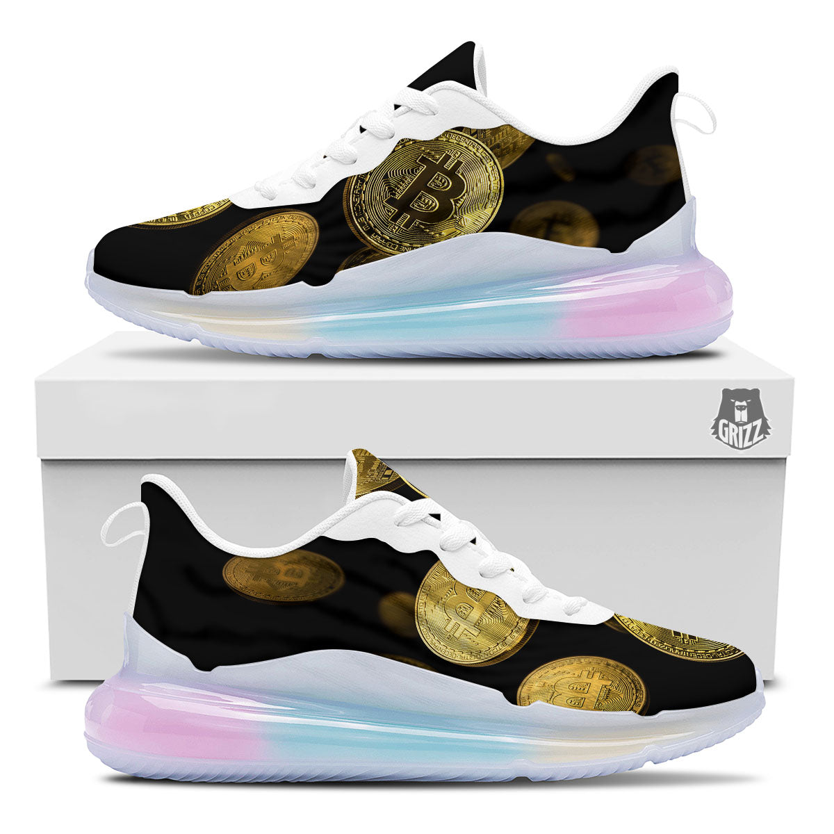 Bitcoin Falling Print Running Sneakers-grizzshop