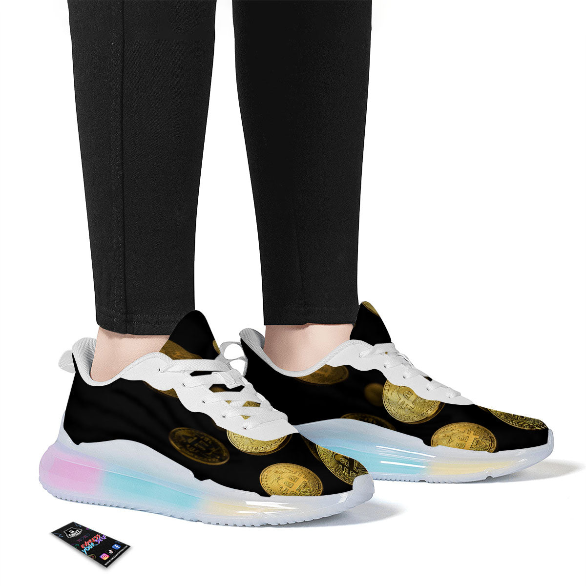 Bitcoin Falling Print Running Sneakers-grizzshop