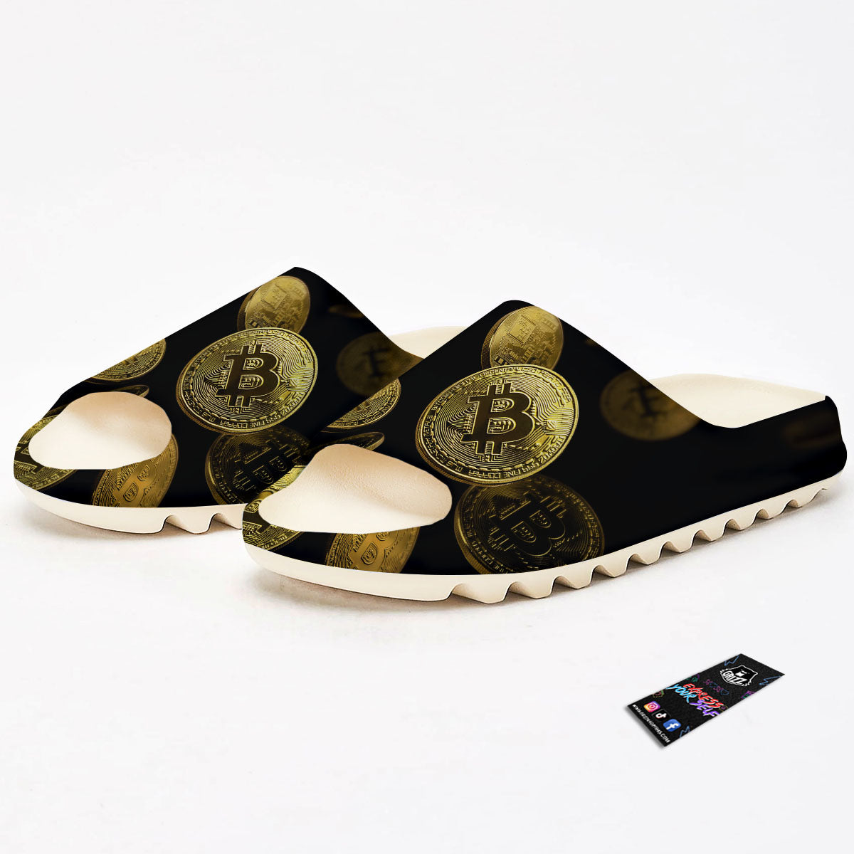 Bitcoin Falling Print Sandals-grizzshop