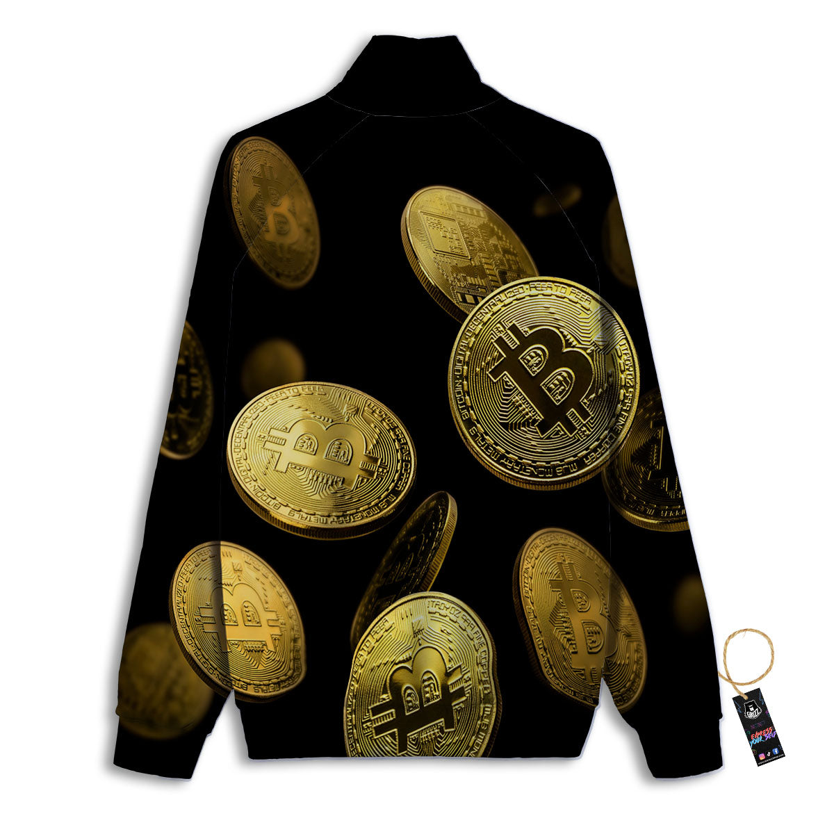 Bitcoin Falling Print Track Jacket-grizzshop