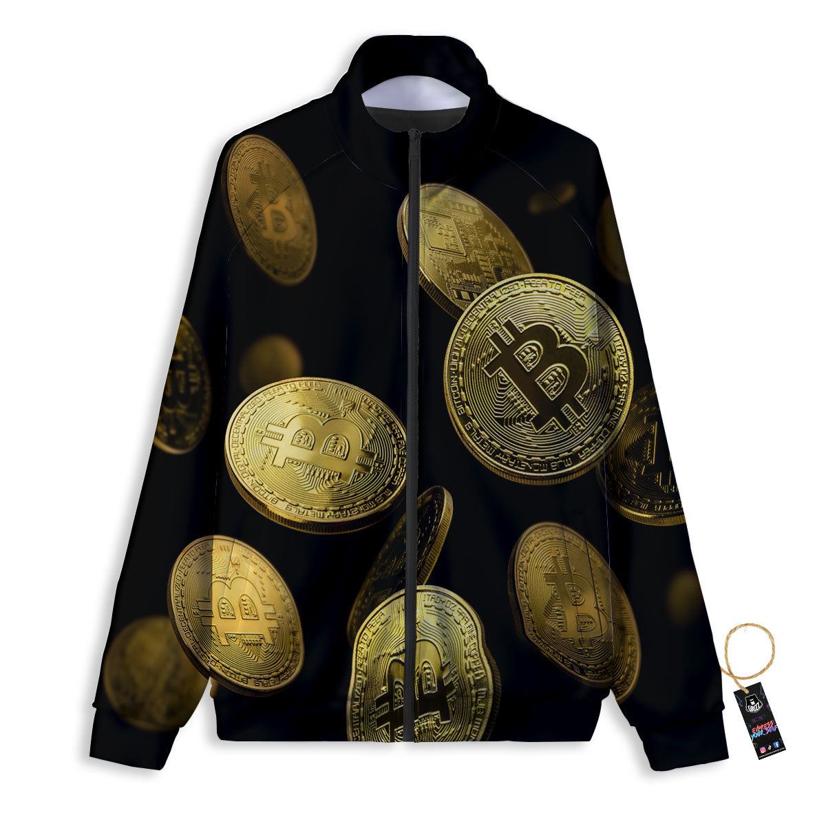 Bitcoin Falling Print Track Jacket-grizzshop