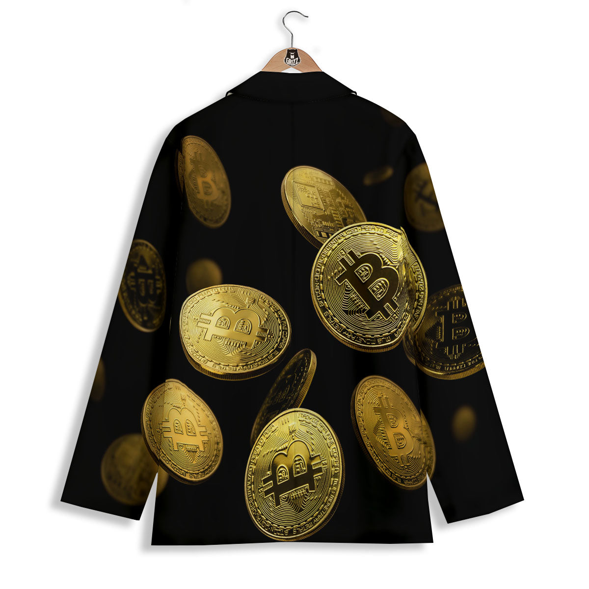 Bitcoin Falling Print Women's Blazer-grizzshop