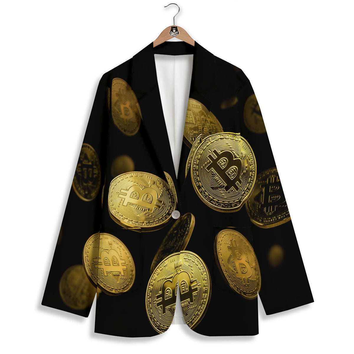 Bitcoin Falling Print Women's Blazer-grizzshop