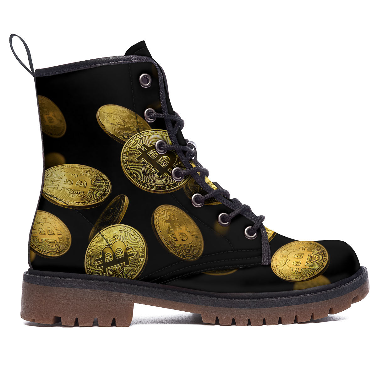 Bitcoin Falling Print Work Boots-grizzshop