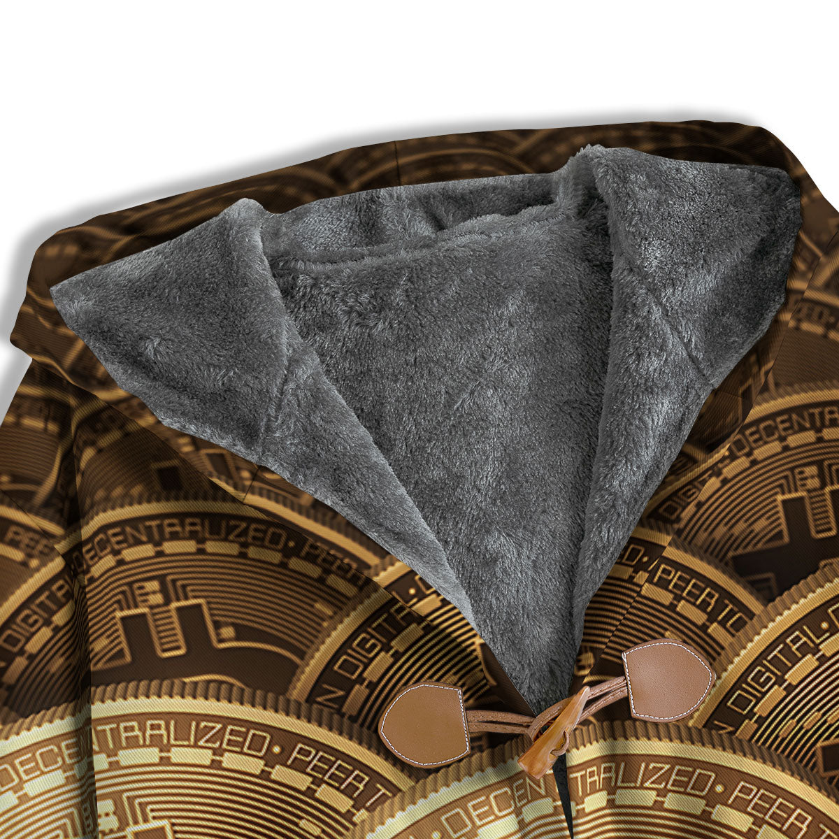 Bitcoin Symbol Gold Print Men's Windbreaker Jacket-grizzshop