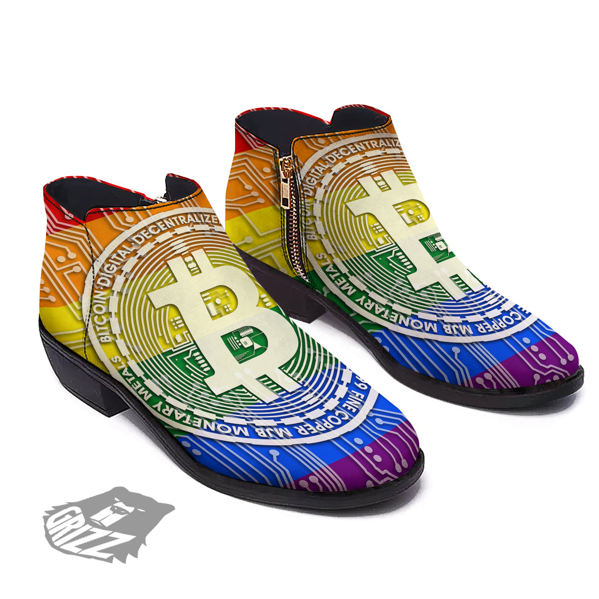 Bitocin LGBT Flag Print Ankle Boots-grizzshop