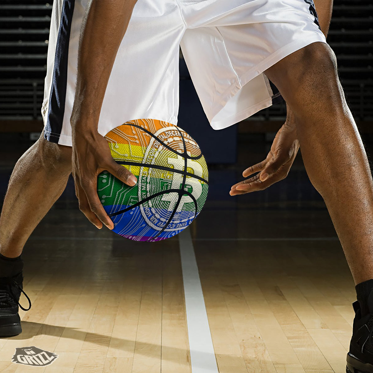 Bitocin LGBT Flag Print Basketball-grizzshop