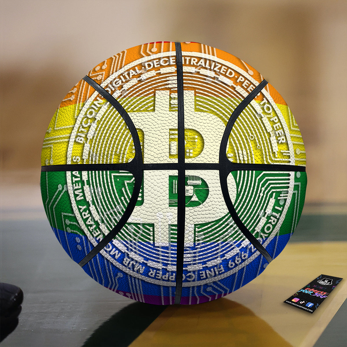 Bitocin LGBT Flag Print Basketball-grizzshop