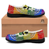 Bitocin LGBT Flag Print Black Loafers-grizzshop