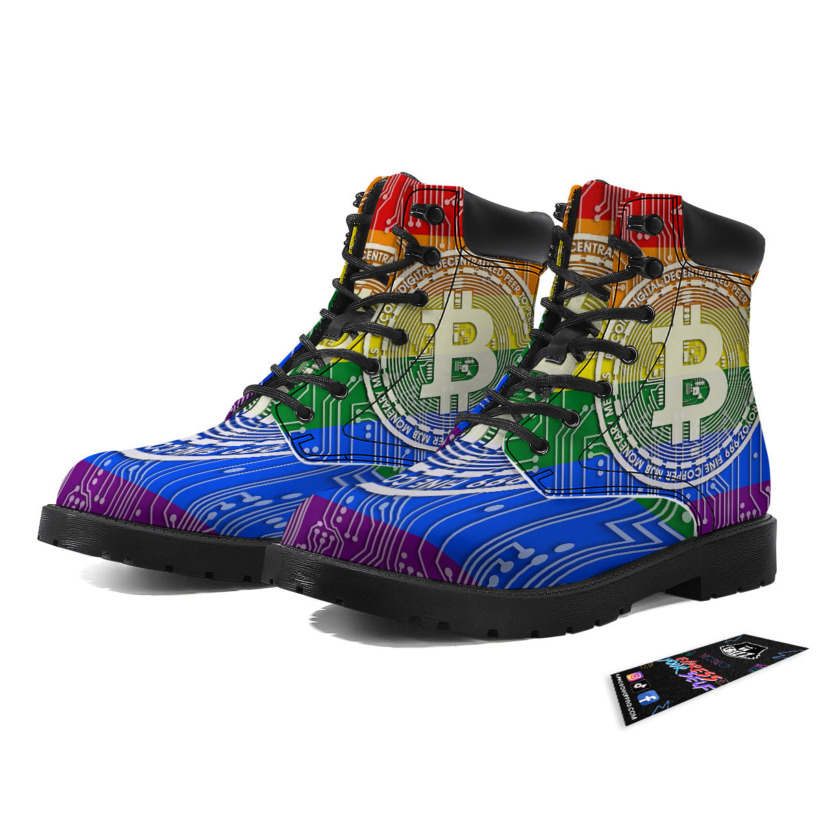 Bitocin LGBT Flag Print Boots-grizzshop