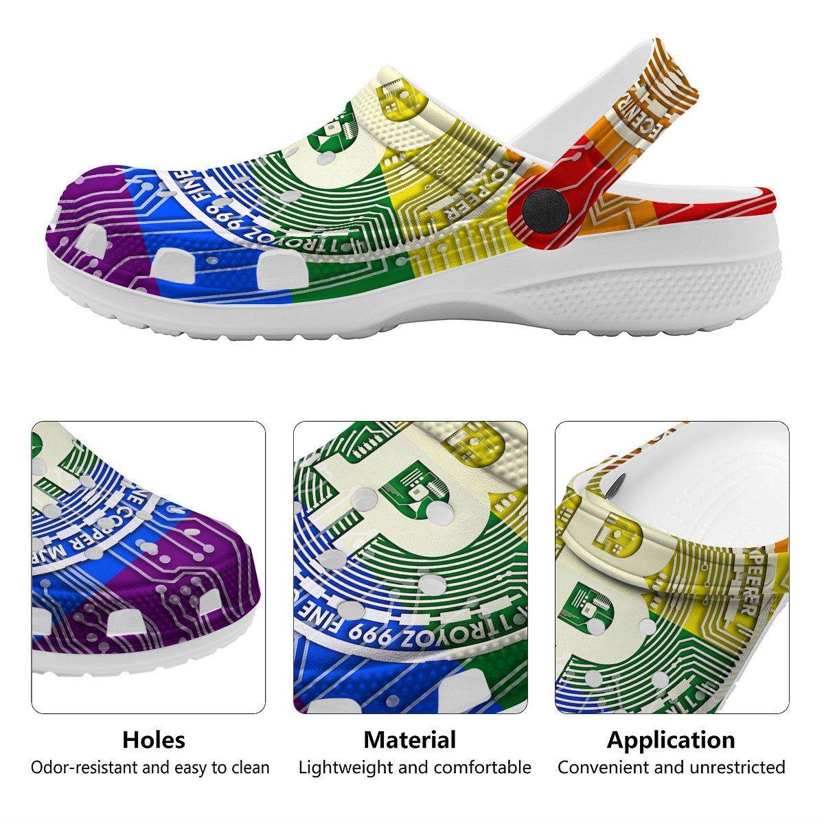 Bitocin LGBT Flag Print Clog-grizzshop