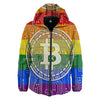 Bitocin LGBT Flag Print Down Jacket-grizzshop